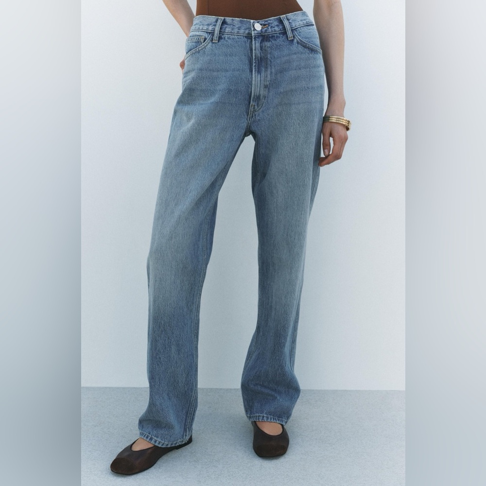ZARA HIGH RISE STRAIGHT FULL LENGTH JEANS size 6 - Picture 14 of 14